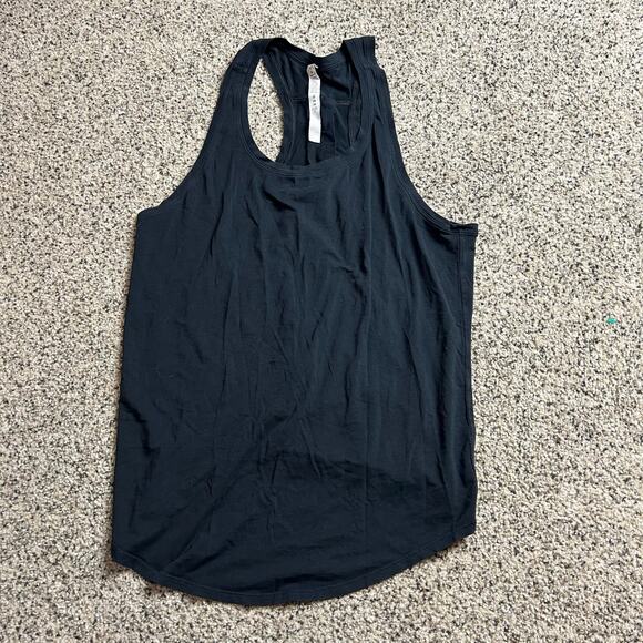 Lululemon Love Tank Top Black Pleated Back Pima Cotton Size 8 - Picture 2 of 5